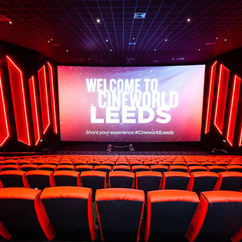 Cineworld's screen and rows of seats